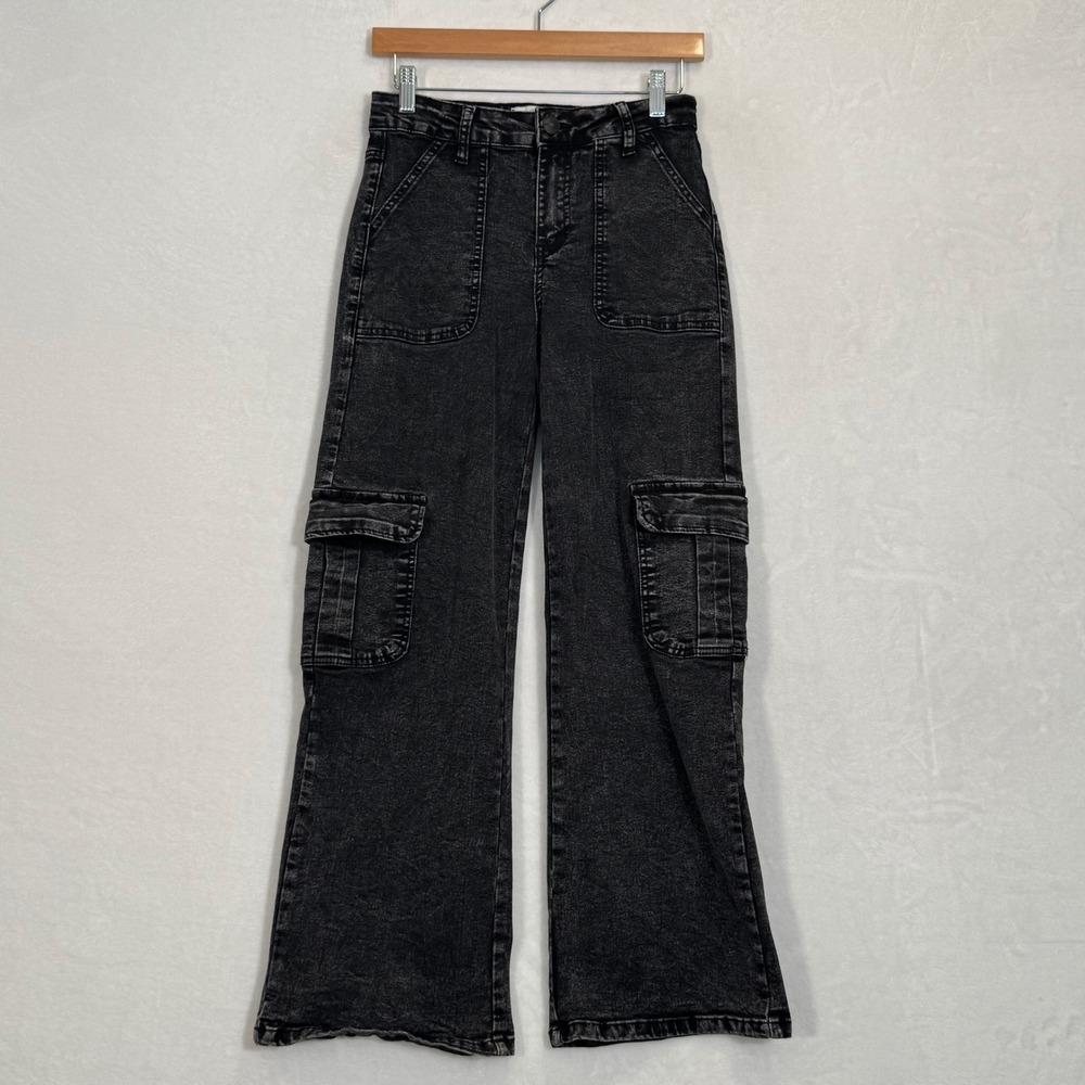 Disclosur Black Cargo Wide Leg Jeans Size 5/27
